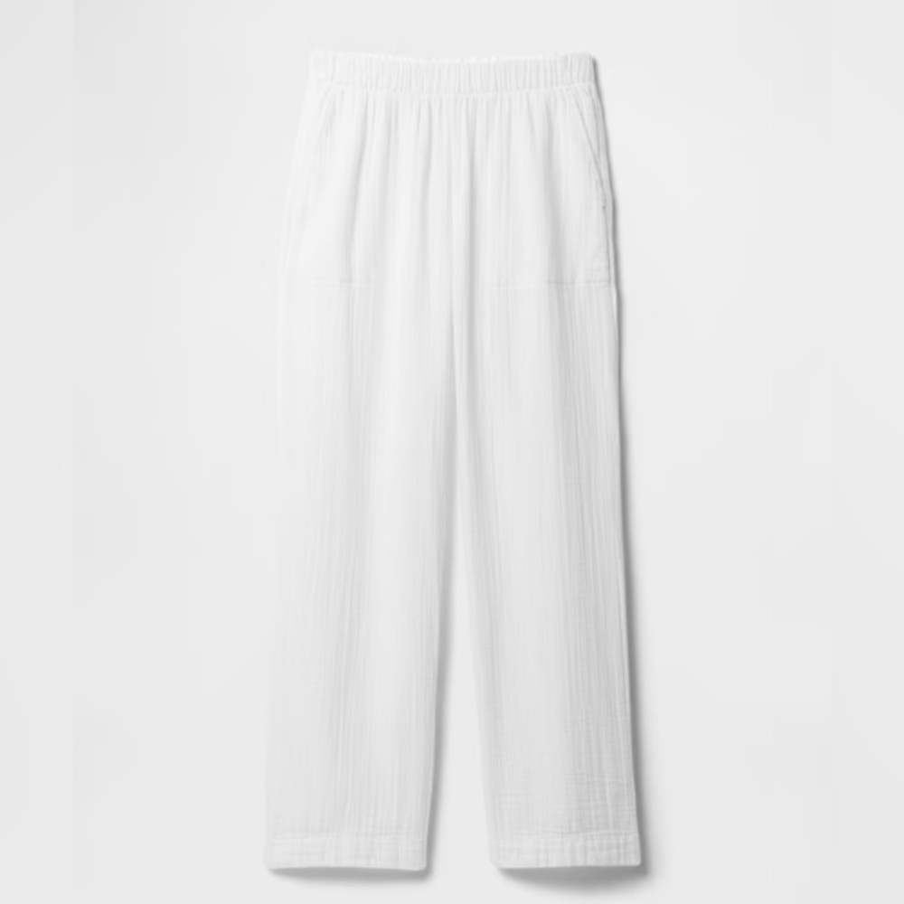 Gap Mid Rise Gauze Pull-On Wide-Leg Pants Sz L